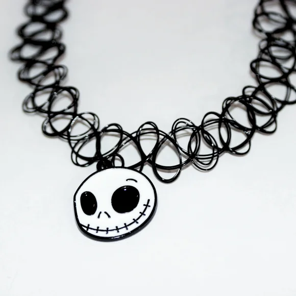 Jack Skellington black tattoo choker